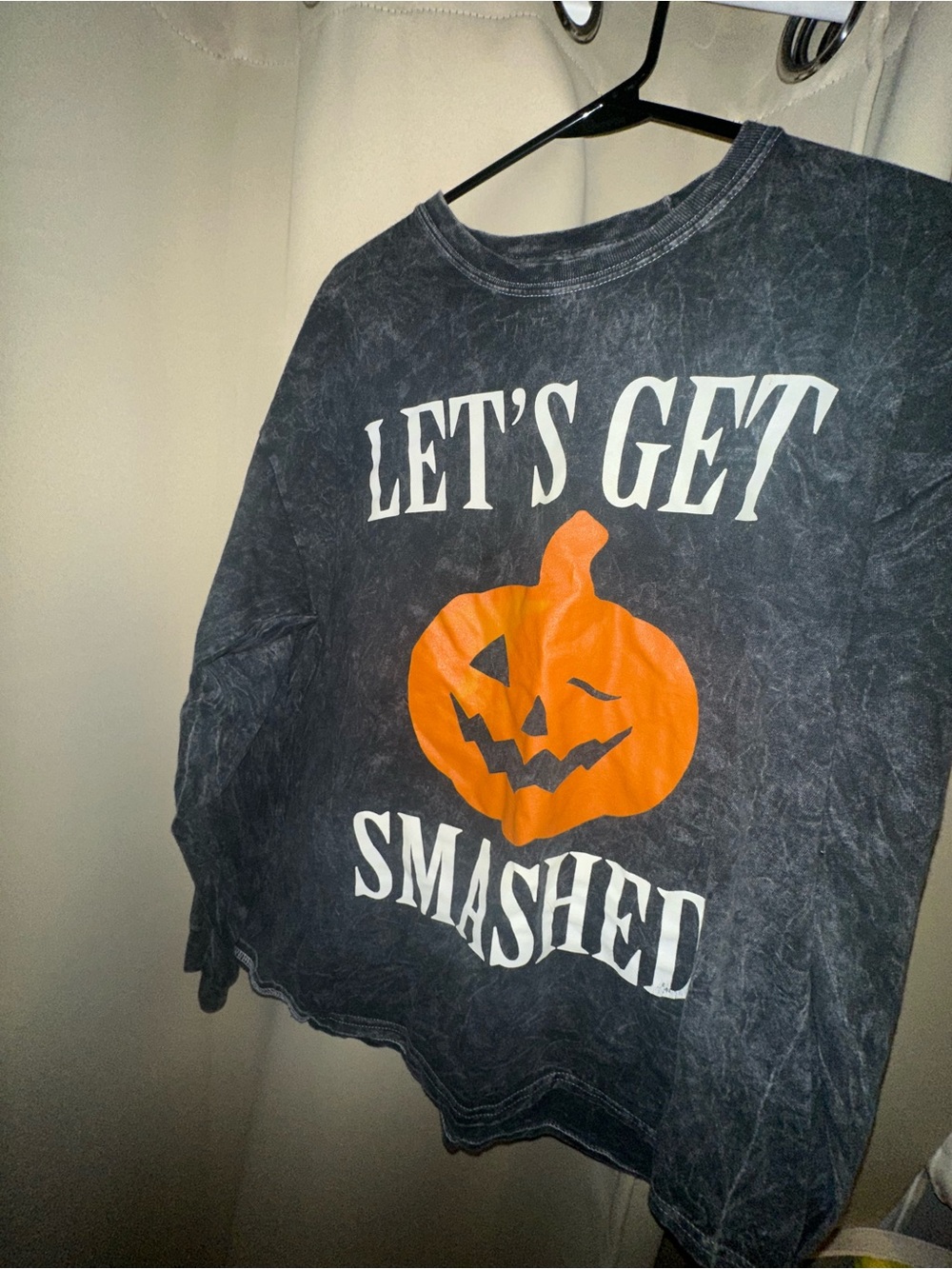 "LET'S GET SMASHED" spirit Halloween long sleeve pumpkin shirt men’s size Large